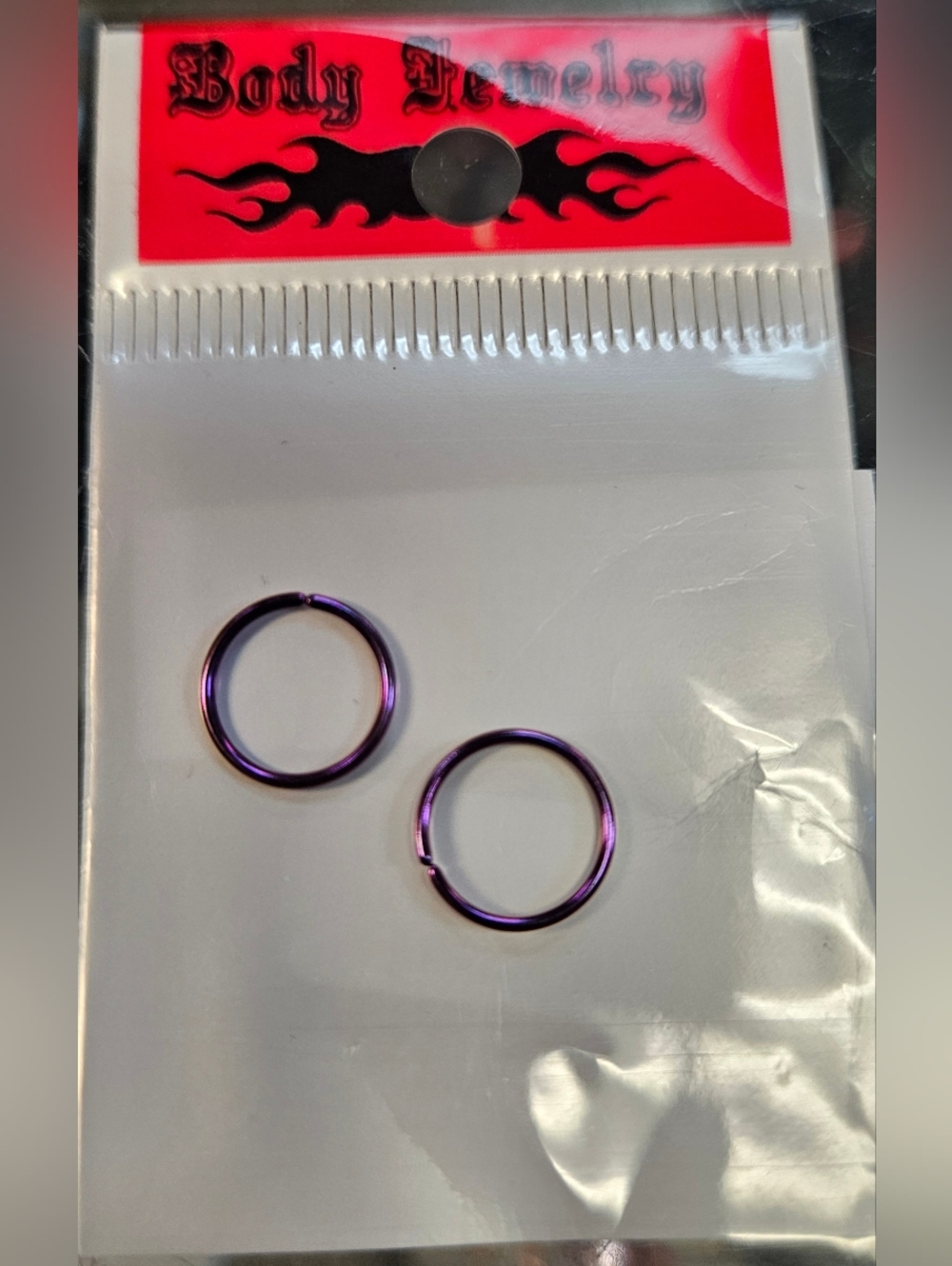 Nose Rings Titanium Anodized over Surgical Steel 20GA - 0.8mm Length 5/16"(8mm)